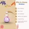 ambioc flora edition car air freshener | long lasting hanging perfume | natural essential oils | premium glass bottle & wooden diffuser | car perfume 10ml | up to 45 days freshnes (vanilla mist)